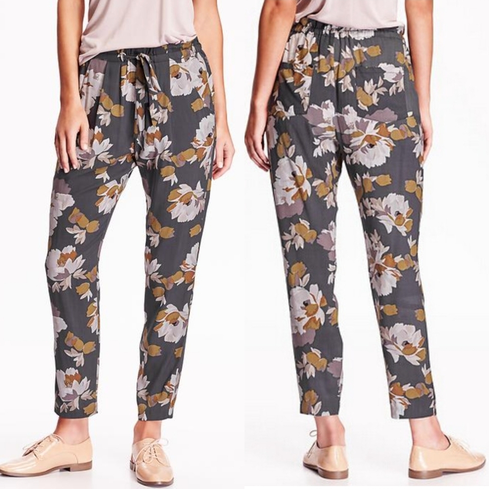 Old Navy High Rise Floral Soft Pants Size Medium